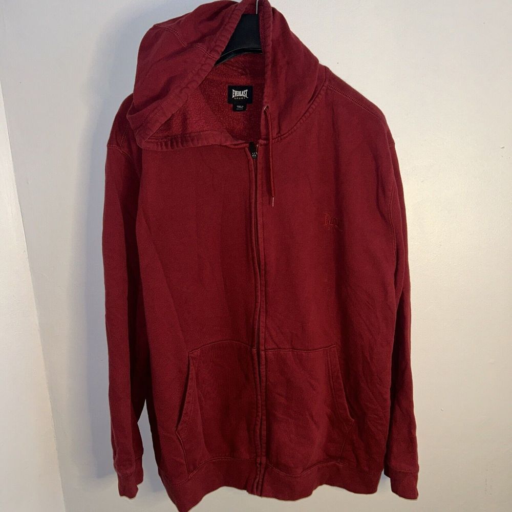 Everlast‎ Sport Burgundy Full-Zip Hoodie Sweatshirt Athletic Casual Comfort